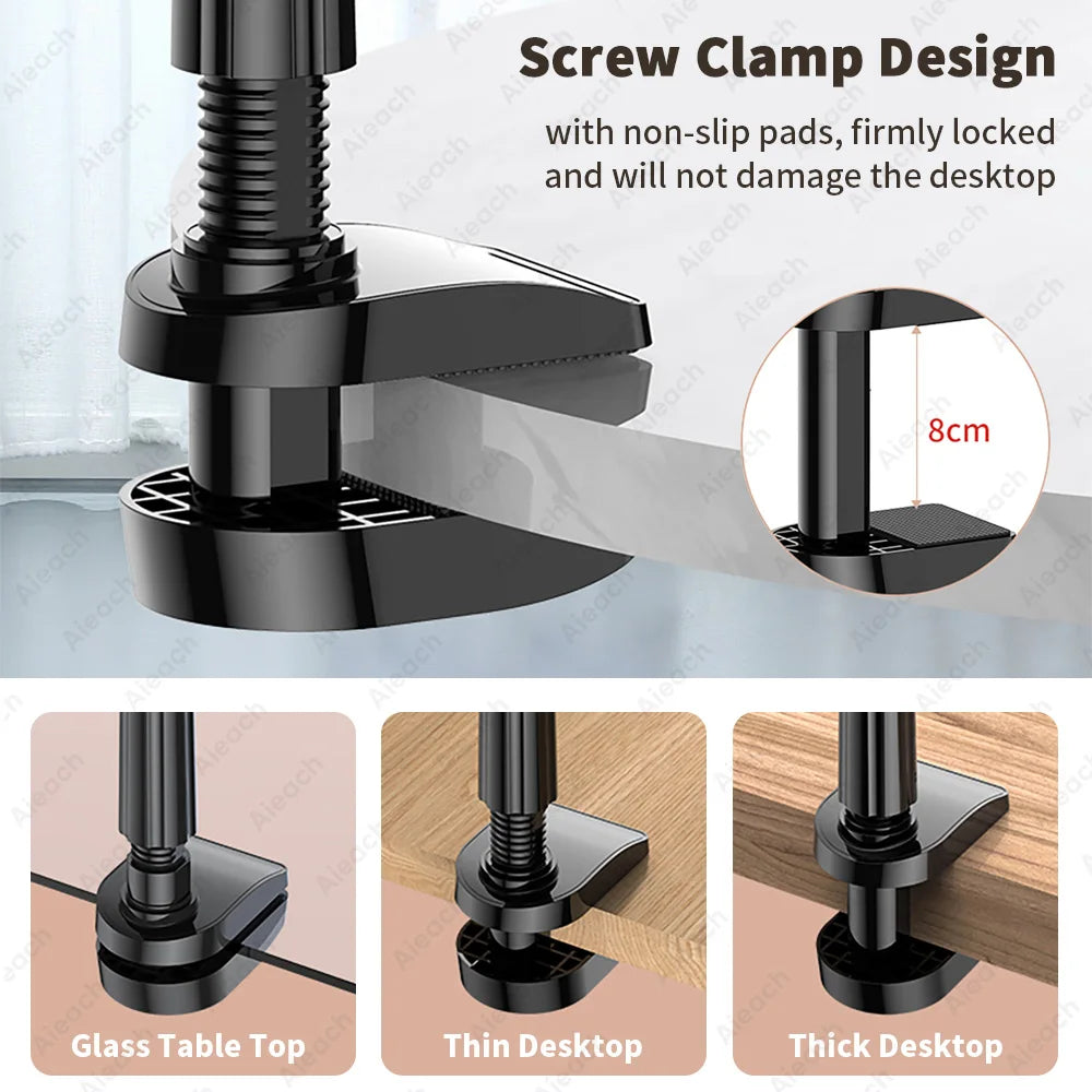 Suporte com braço longo e articulável para tablet e celular