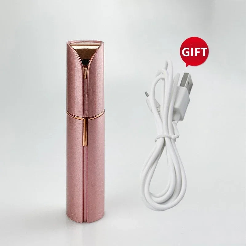 Depilador com carregamento USB, removedor de pelos faciais, batom, barbeador elétrico, aparador de sobrancelhas, removedor de pelos feminino, mini barbeador, depilador