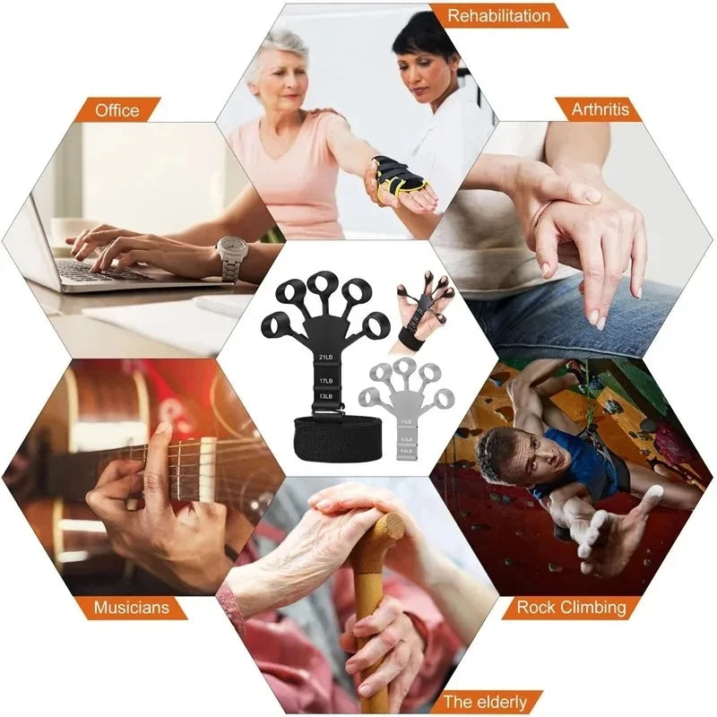 Treinamento de pegada de silicone e exercícios para os dedos, extensor para fortalecer as mãos, treinador de pegada para artrite, expansor para escova de mão