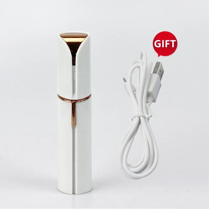 Depilador com carregamento USB, removedor de pelos faciais, batom, barbeador elétrico, aparador de sobrancelhas, removedor de pelos feminino, mini barbeador, depilador