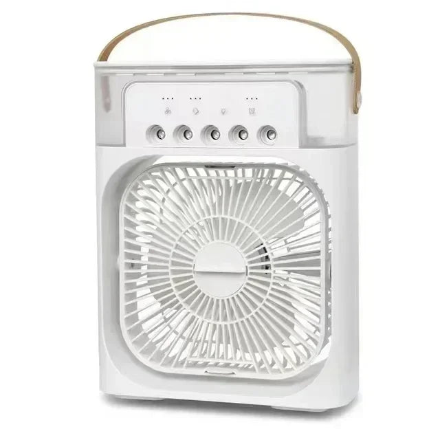 Mini Ventilador Portátil Com Refrigerador de Ar e Luz LED Noturna!