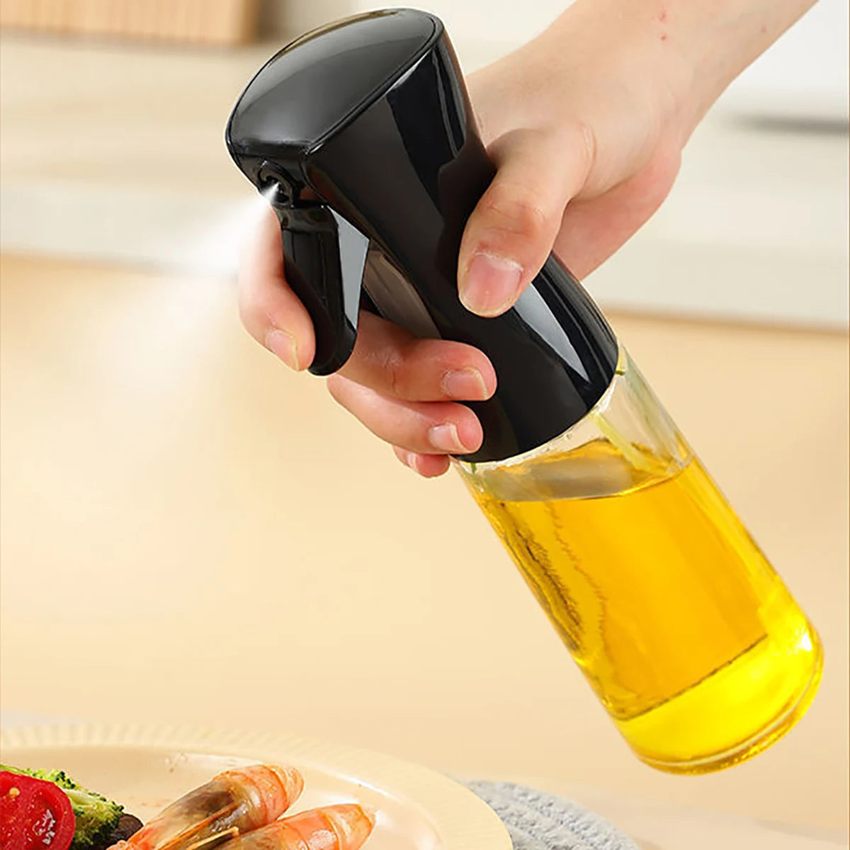 Spray de óleo 200/300/500ml para acampamento, churrasco, cozinha, pulverizador de azeite, óleo de cozinha, spray de óleo para assar, dispensador de vinagre