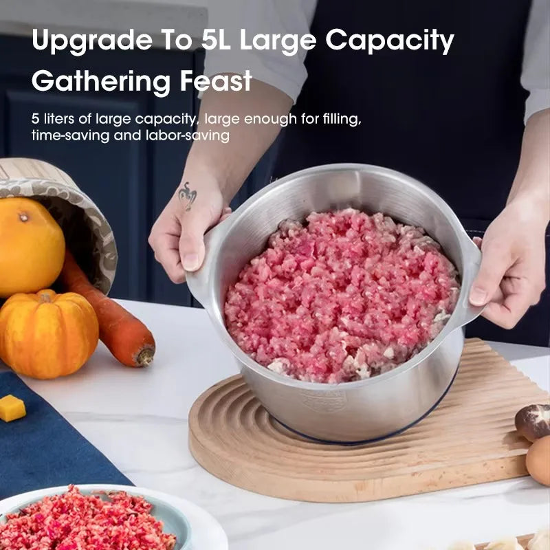 Moedor de carne elétrico, Triturador de alimentos, Fatiador de vegetais em Aço inoxidável multifuncional, Processador, Picador e liquidificador de cozinha