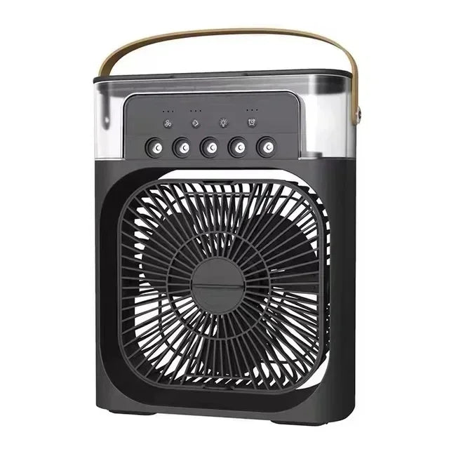Mini Ventilador Portátil Com Refrigerador de Ar e Luz LED Noturna!