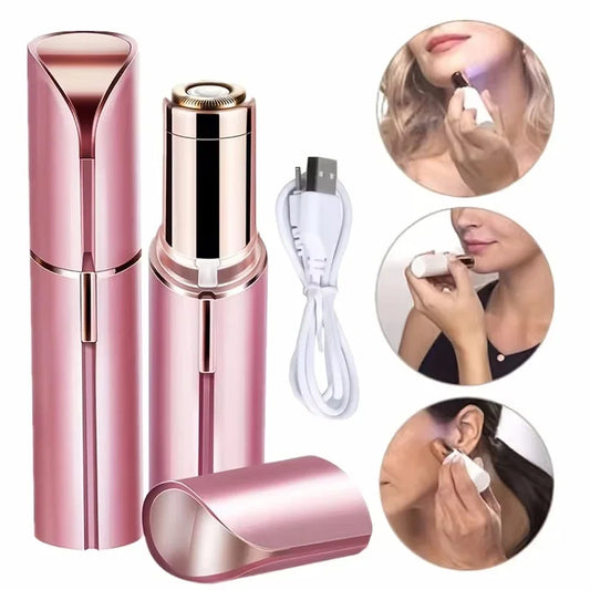 Depilador com carregamento USB, removedor de pelos faciais, batom, barbeador elétrico, aparador de sobrancelhas, removedor de pelos feminino, mini barbeador, depilador