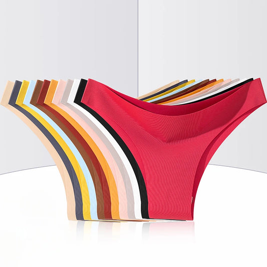 Calcinha íntima sem costura de seda gelada, cintura baixa, brasileira, respirável, lingerie de alta elasticidade, calcinhas íntimas, calcinhas femininas